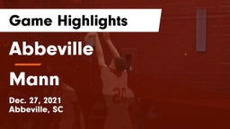 Abbeville  vs Mann  Game Highlights - Dec. 27, 2021