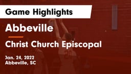 Abbeville  vs Christ Church Episcopal Game Highlights - Jan. 24, 2022