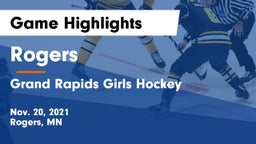 Rogers  vs Grand Rapids Girls  Hockey Game Highlights - Nov. 20, 2021