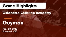 Oklahoma Christian Academy  vs Guymon Game Highlights - Jan. 20, 2022