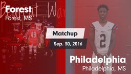 Matchup: Forest  vs. Philadelphia  2016