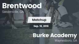 Matchup: Brentwood High vs. Burke Academy  2016