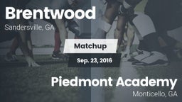 Matchup: Brentwood High vs. Piedmont Academy  2016