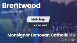 Matchup: Brentwood High vs. Monsignor Donovan Catholic HS 2016