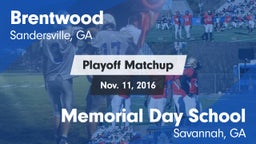 Matchup: Brentwood High vs. Memorial Day School 2016
