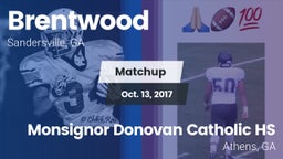 Matchup: Brentwood High vs. Monsignor Donovan Catholic HS 2017
