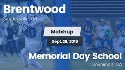 Matchup: Brentwood High vs. Memorial Day School 2018