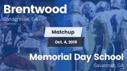 Matchup: Brentwood High vs. Memorial Day School 2019