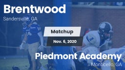 Matchup: Brentwood High vs. Piedmont Academy  2020