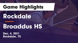 Rockdale  vs Broaddus HS Game Highlights - Dec. 4, 2021