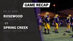 Recap: Rosewood  vs. Spring Creek  2016