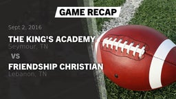 Recap: The King's Academy vs. Friendship Christian  2016