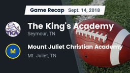 Recap: The King's Academy vs. Mount Juliet Christian Academy  2018