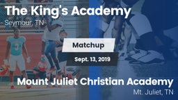 Matchup: The King's Academy vs. Mount Juliet Christian Academy  2019