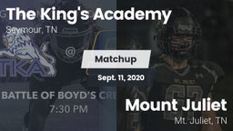 Matchup: The King's Academy vs. Mount Juliet  2020