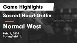 Sacred Heart-Griffin  vs Normal West  Game Highlights - Feb. 4, 2020
