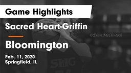 Sacred Heart-Griffin  vs Bloomington  Game Highlights - Feb. 11, 2020