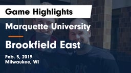 Marquette University  vs Brookfield East  Game Highlights - Feb. 5, 2019