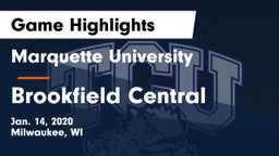 Marquette University  vs Brookfield Central  Game Highlights - Jan. 14, 2020