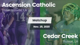 Matchup: Ascension Catholic vs. Cedar Creek  2020