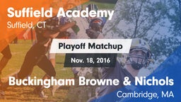 Matchup: Suffield Academy vs. Buckingham Browne & Nichols  2016