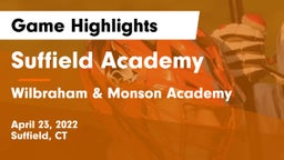 Suffield Academy vs Wilbraham & Monson Academy  Game Highlights - April 23, 2022
