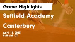 Suffield Academy vs Canterbury  Game Highlights - April 12, 2023
