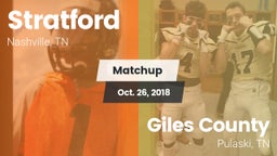 Matchup: Stratford vs. Giles County  2018
