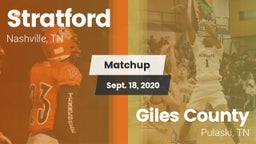 Matchup: Stratford vs. Giles County  2020