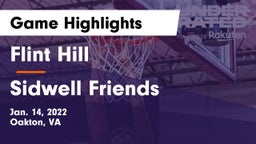 Flint Hill  vs Sidwell Friends  Game Highlights - Jan. 14, 2022