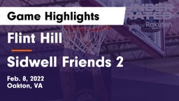 Flint Hill  vs Sidwell Friends  2 Game Highlights - Feb. 8, 2022