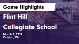 Flint Hill  vs Collegiate School Game Highlights - March 1, 2022