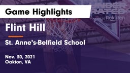 Flint Hill  vs St. Anne's-Belfield School Game Highlights - Nov. 30, 2021