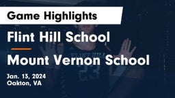 Flint Hill School vs Mount Vernon School Game Highlights - Jan. 13, 2024