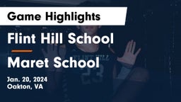 Flint Hill School vs Maret School Game Highlights - Jan. 20, 2024