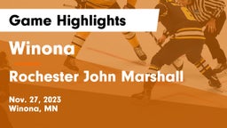 Winona  vs Rochester John Marshall  Game Highlights - Nov. 27, 2023