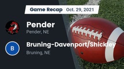 Recap: Pender  vs. Bruning-Davenport/Shickley  2021