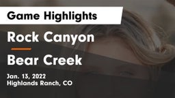 Rock Canyon  vs Bear Creek Game Highlights - Jan. 13, 2022