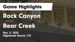 Rock Canyon  vs Bear Creek  Game Highlights - Dec. 5, 2023