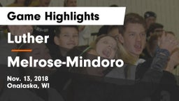 Luther  vs Melrose-Mindoro  Game Highlights - Nov. 13, 2018