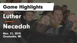 Luther  vs Necedah  Game Highlights - Nov. 21, 2018