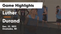 Luther  vs Durand  Game Highlights - Dec. 22, 2022