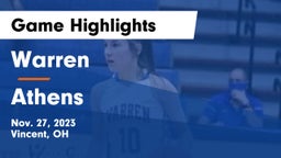 Warren  vs Athens  Game Highlights - Nov. 27, 2023