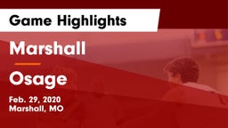 Marshall  vs Osage  Game Highlights - Feb. 29, 2020