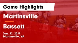 Martinsville  vs Bassett  Game Highlights - Jan. 22, 2019