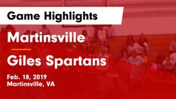 Martinsville  vs Giles  Spartans Game Highlights - Feb. 18, 2019