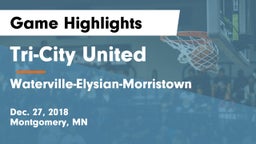 Tri-City United  vs Waterville-Elysian-Morristown  Game Highlights - Dec. 27, 2018