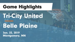 Tri-City United  vs Belle Plaine  Game Highlights - Jan. 22, 2019