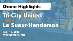 Tri-City United  vs Le Sueur-Henderson  Game Highlights - Feb. 19, 2019