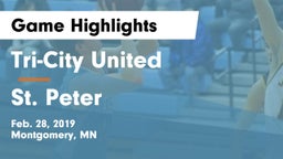 Tri-City United  vs St. Peter  Game Highlights - Feb. 28, 2019